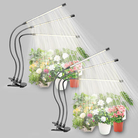 Bseah plant light two-pack mounted above indoor plants for growth