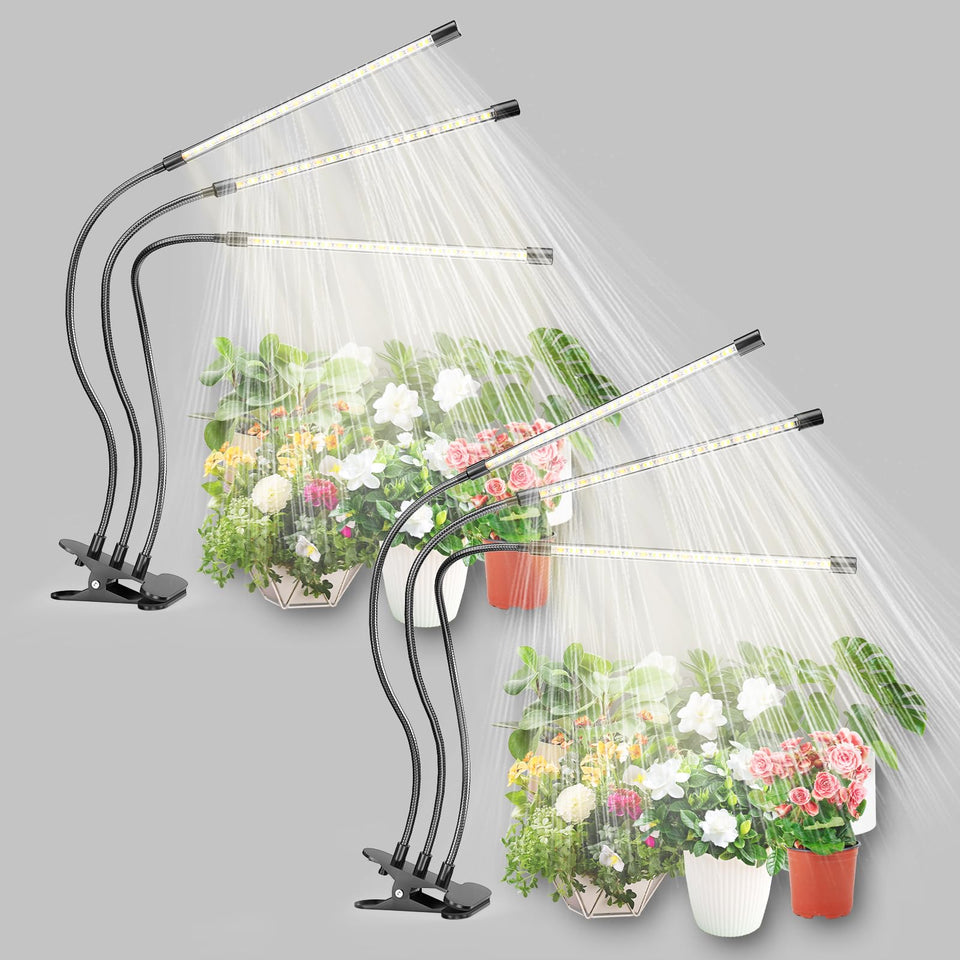 Bseah plant light two-pack mounted above indoor plants for growth