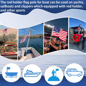 BSET MATEL 4 ft flag pole with USA flag shown