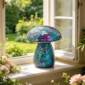 Bshine mosaic-mushroom-garden-path decor brightens year-round garden paths.