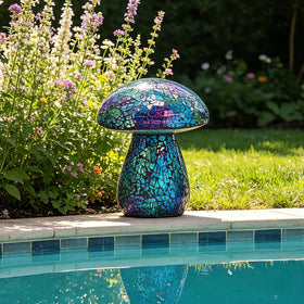 Bshine mosaic-mushroom-tabletop-art serves as a charming indoor centerpiece.