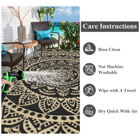 Bsmathom beach setup rug ready for picnics with quick-clean surface.