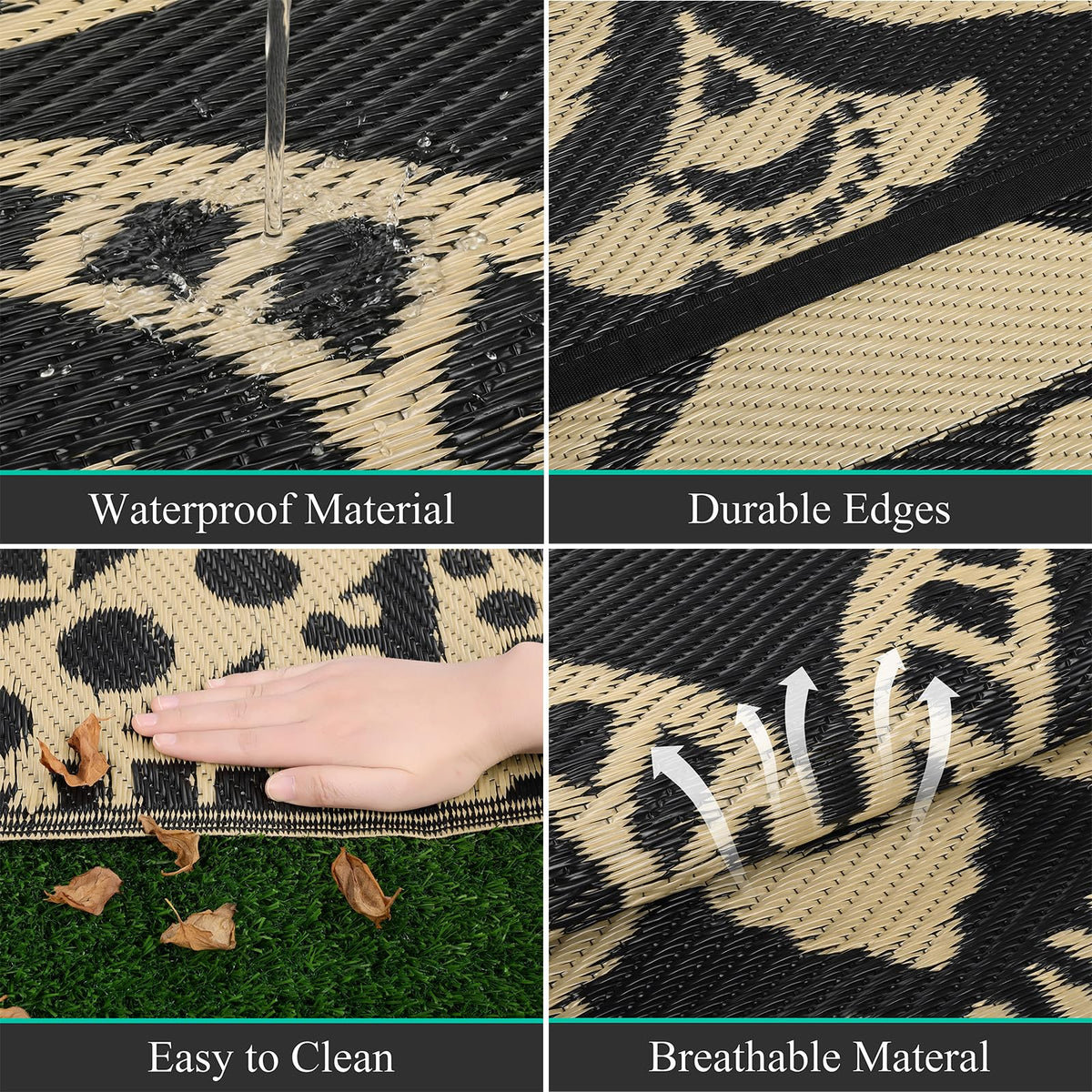 Bsmathom foldable rug with carry bag for camping trips.