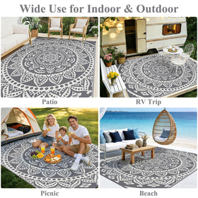 Bsmathom grey color outdoor rug complements modern terraces