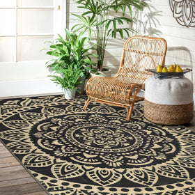 Bsmathom rug with heat-treated edges enhancing durability.