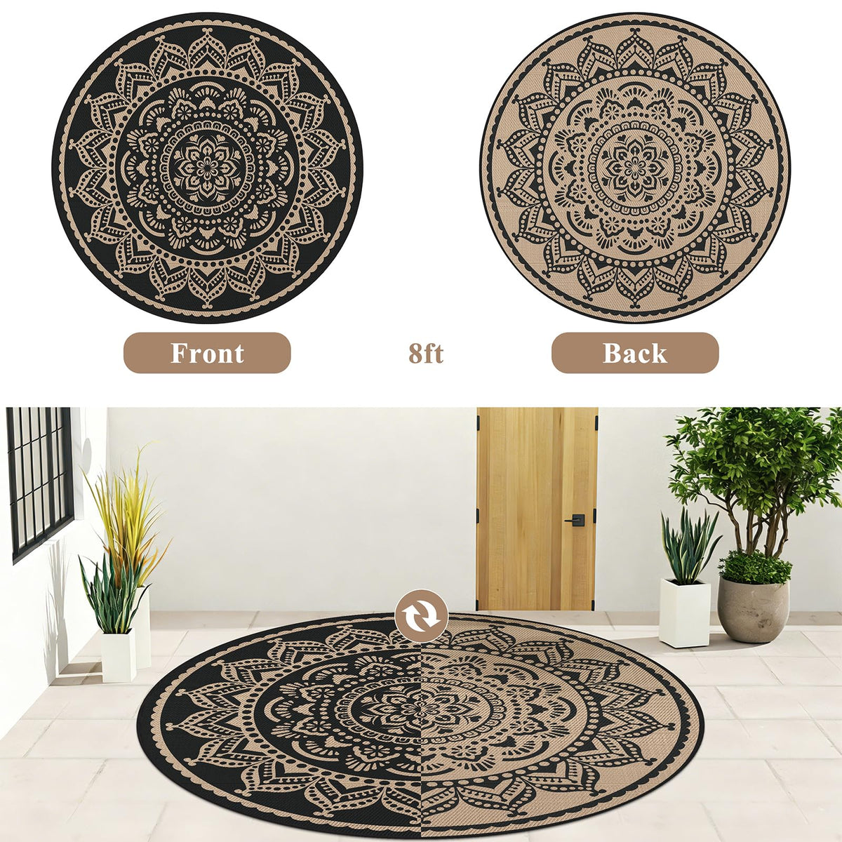 Bsmathom lightweight rug folded and packed with carry bag