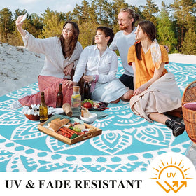 Bsmathom lightweight rug folds for travel with a carry bag
