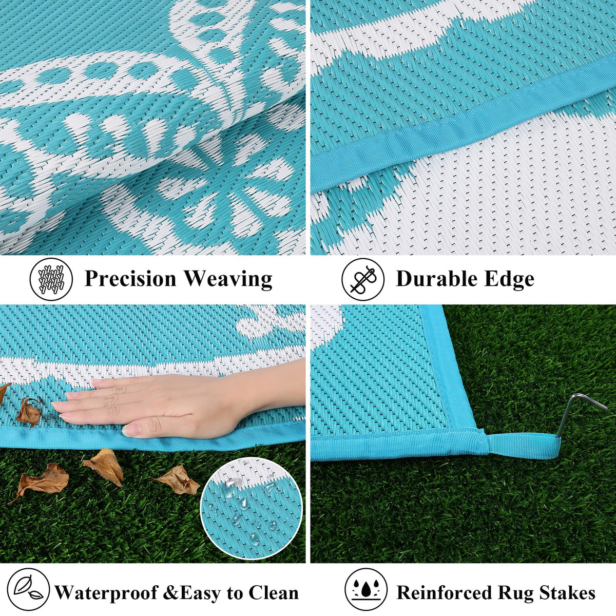 Bsmathom lightweight rug folds for travel and storage.