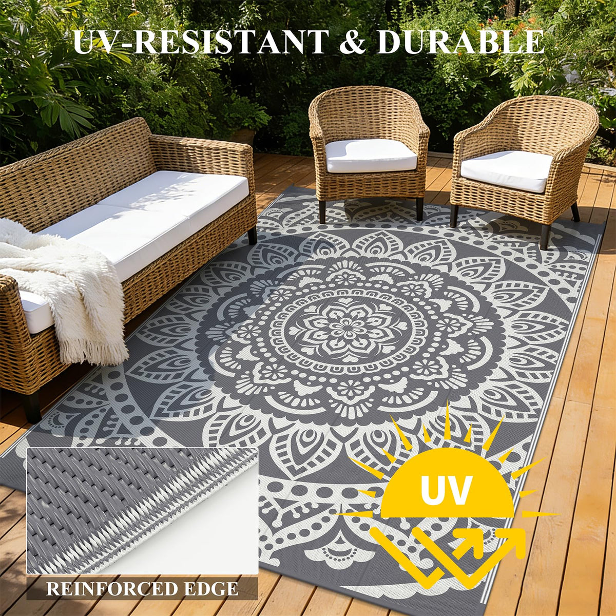 Bsmathom patio and beach-ready rug for outdoor spaces.