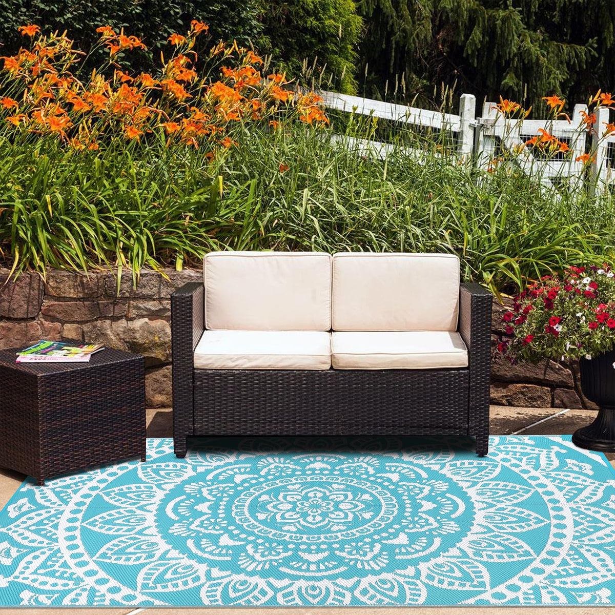Bsmathom reversible carpet enhances porch and balcony aesthetics