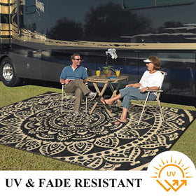 Bsmathom 6x9 rug used on RV patios and gardens for versatile outdoor use.