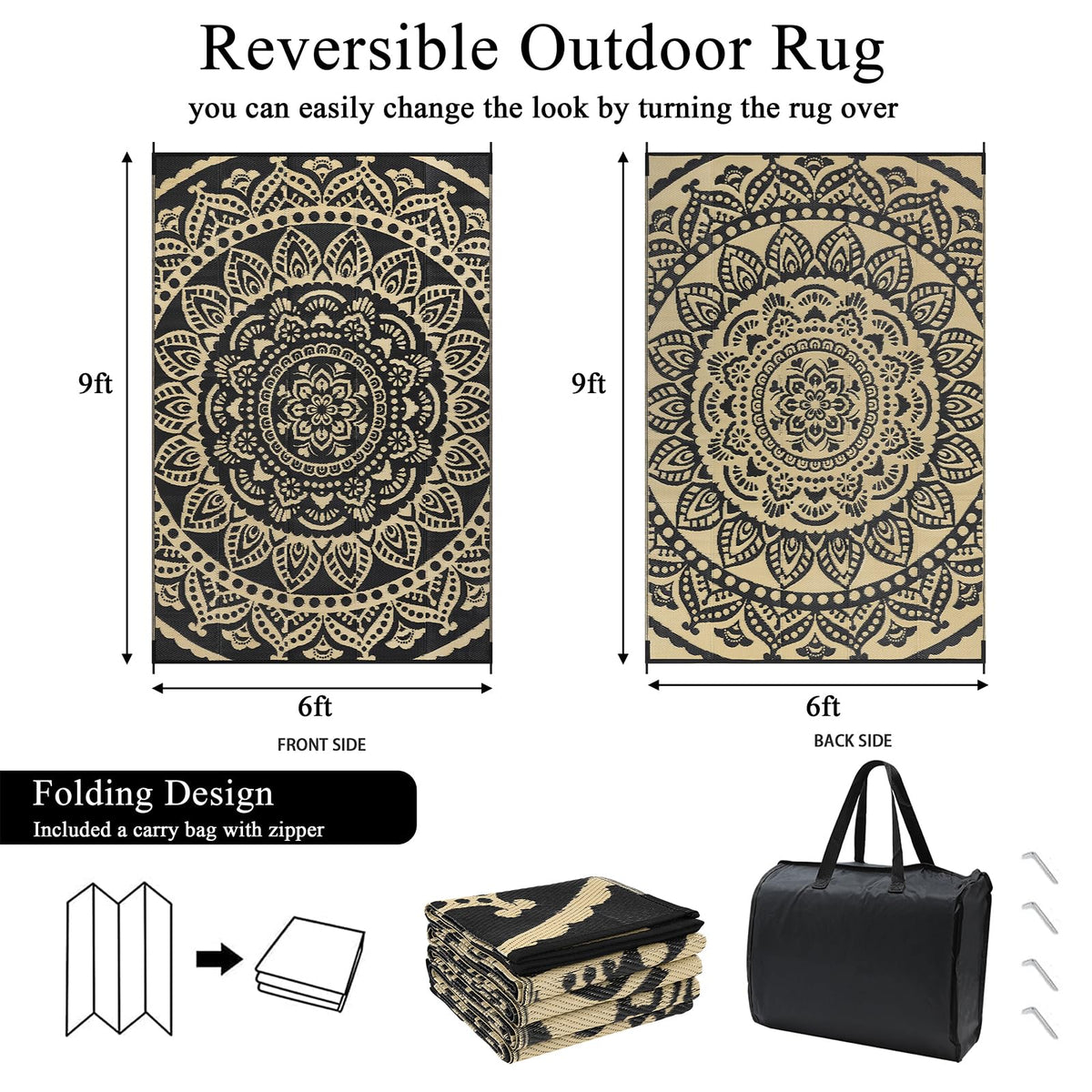 Bsmathom UV-stabilized rug resists fading, ideal for sun-exposed patios.