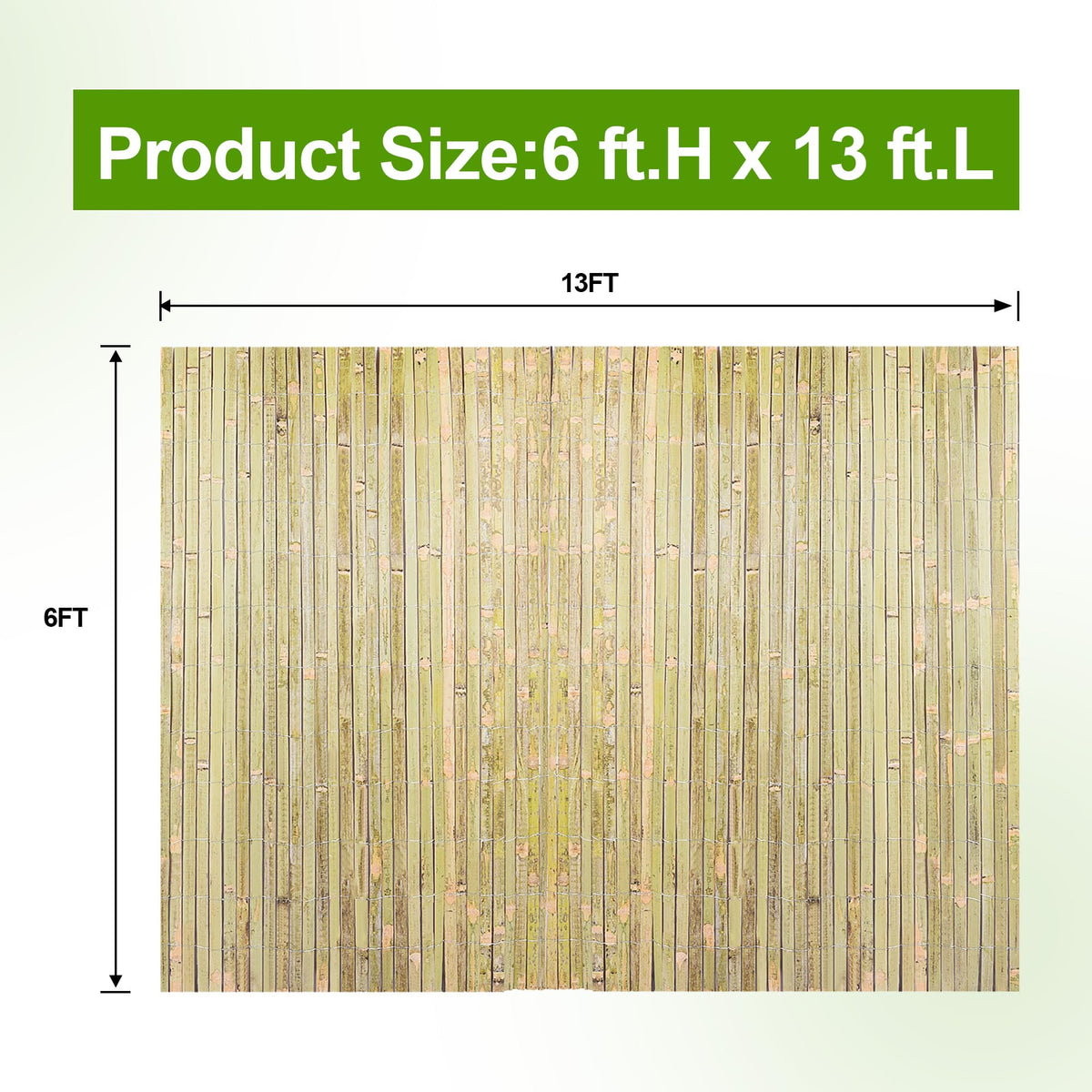 BSMOULFA bamboo slats fence 13ft length creates a seamless border for outdoor spaces.