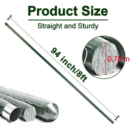 BSMOULFA 8ft cucumber support stake with rust-resistant coating for longevity.