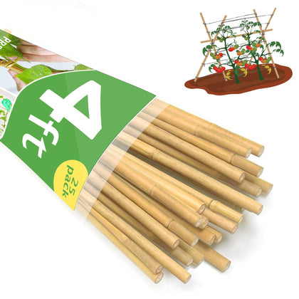 BSMOULFA garden stakes 4ft provide sturdy support for tomatoes and beans.