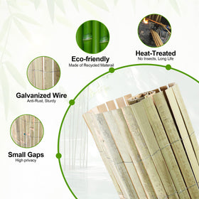 BSMOULFA handwoven bamboo privacy screen shows craftsmanship and texture.