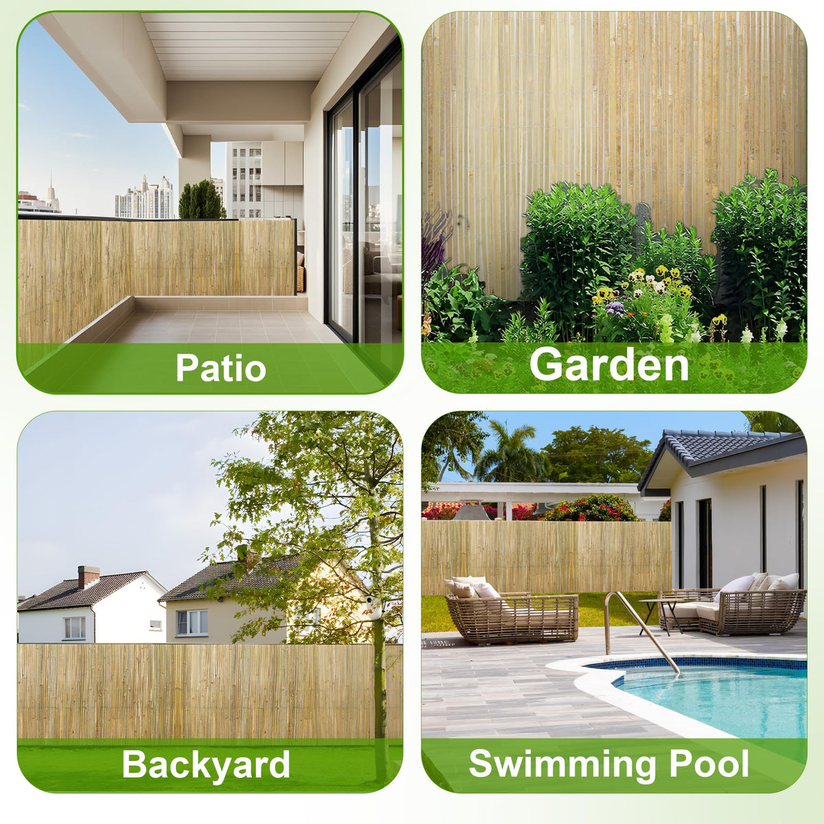 BSMOULFA outdoor patio fence setup for a private, relaxing area.