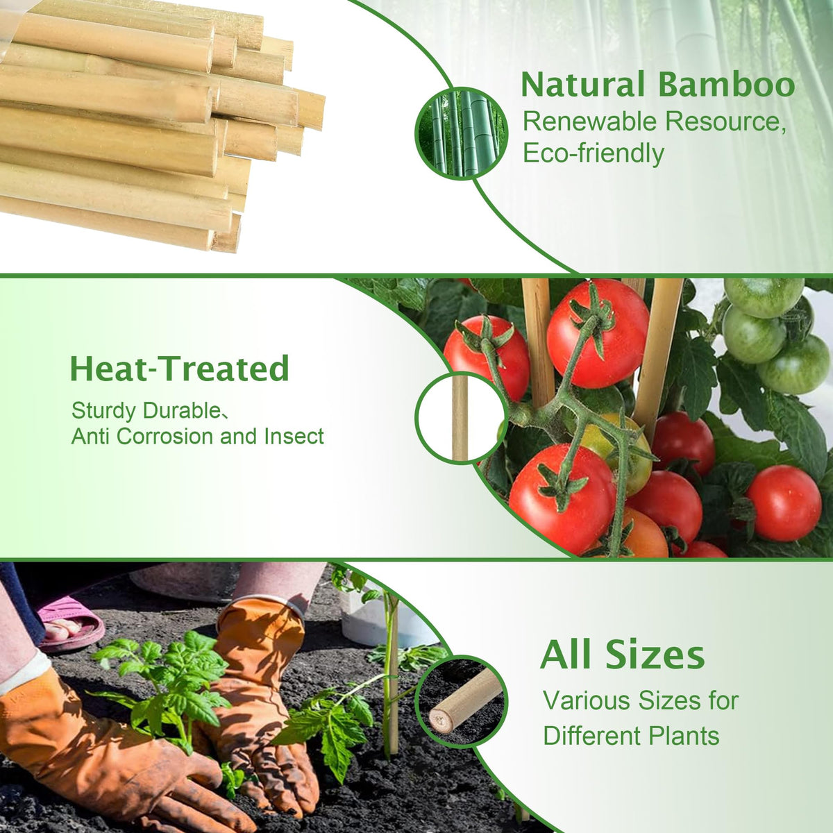 BSMOULFA potted plant stakes provide stable support for container-grown herbs and flowers.