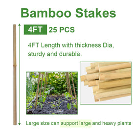 BSMOULFA thicker bamboo stakes offer durable garden support in outdoor use.