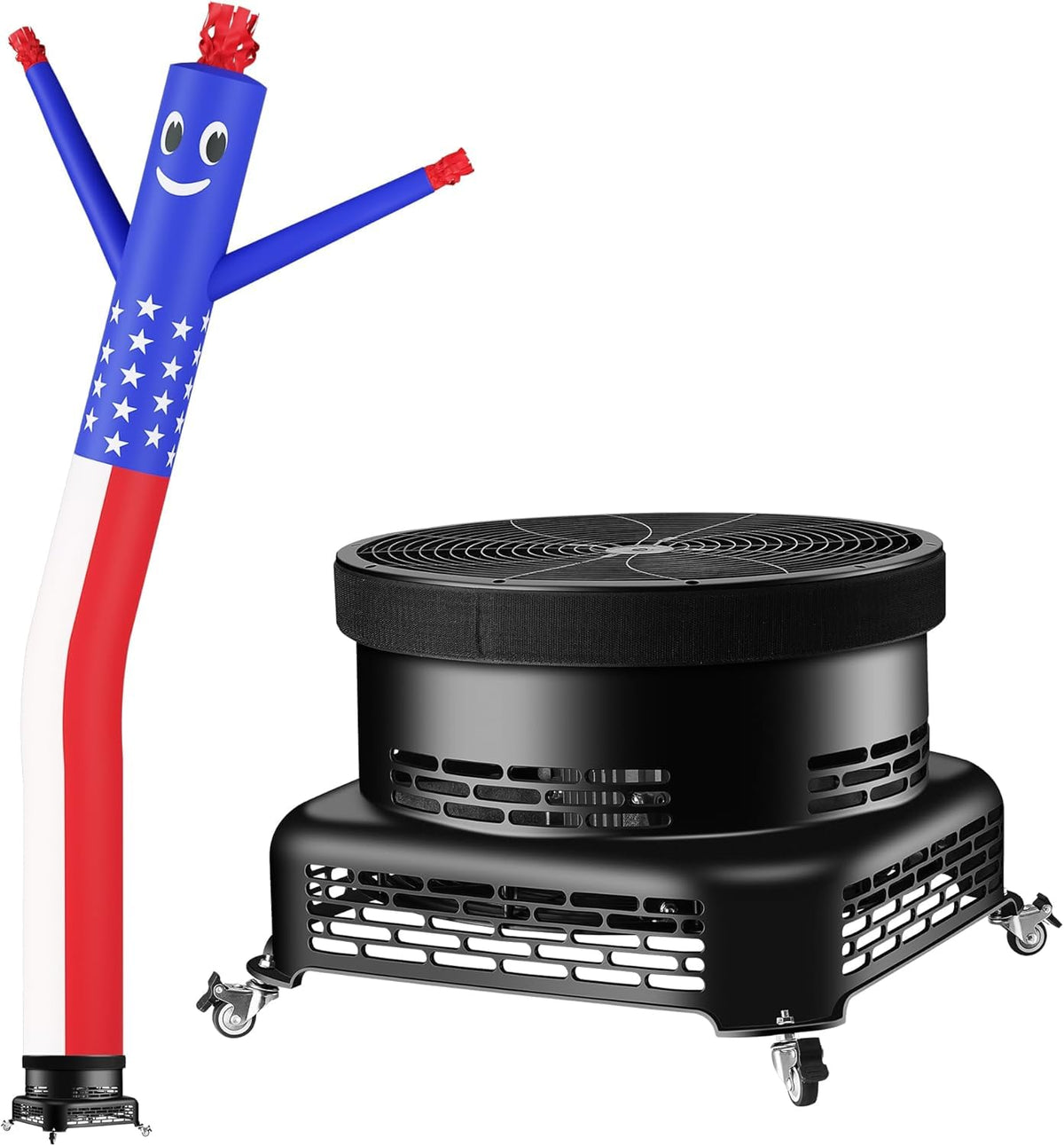 BSMTEK 20ft air inflatable waving tube man with blower energizes storefronts.