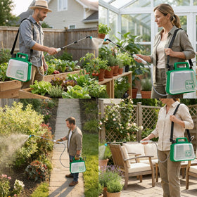 Bsteciar USB-rechargeable battery powers quiet indoor/outdoor spraying.