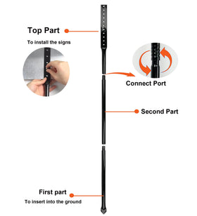Bstersign black powder-coated stake resists rust for long-lasting outdoor use.