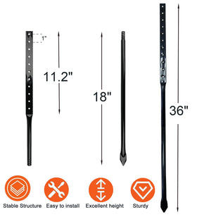 Bstersign heavy-duty post in black finish for durable outdoor signage.