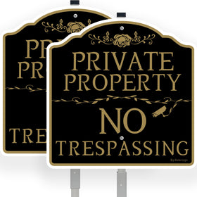 Bstersign No Trespassing sign front view shows bold text for clear deterrence