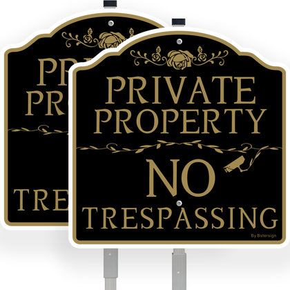 Bstersign No Trespassing sign front view shows bold text for clear deterrence