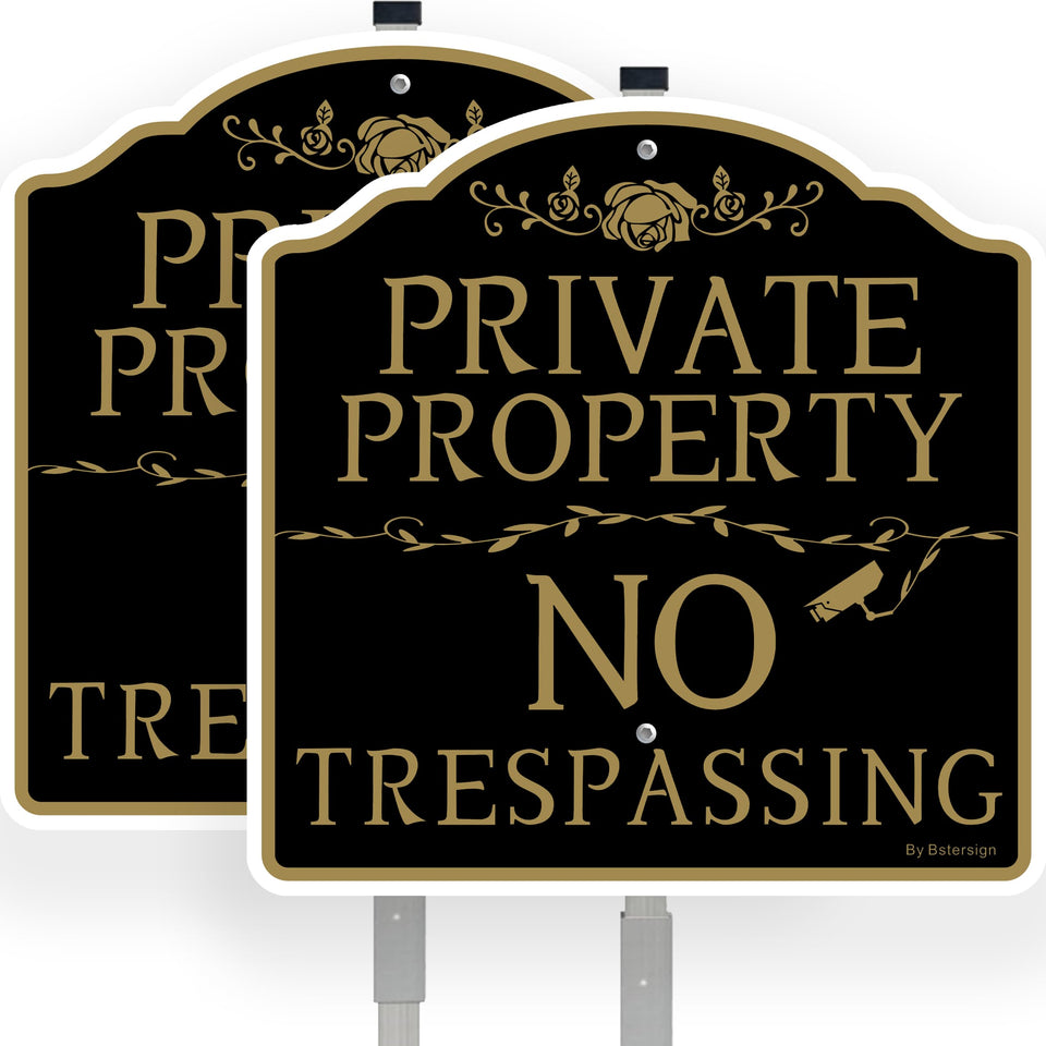 Bstersign No Trespassing sign front view shows bold text for clear deterrence