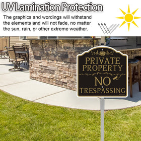Bstersign yard-ready private property signage deters trespassers in residential settings