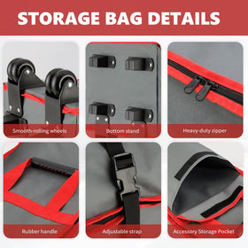 Bstge ergonomic handles enable versatile carrying of canopy gear.