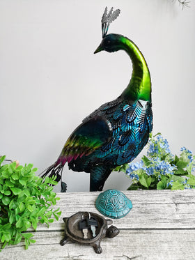BSTGIFTS cast-iron turtle garden art with hidden storage detail