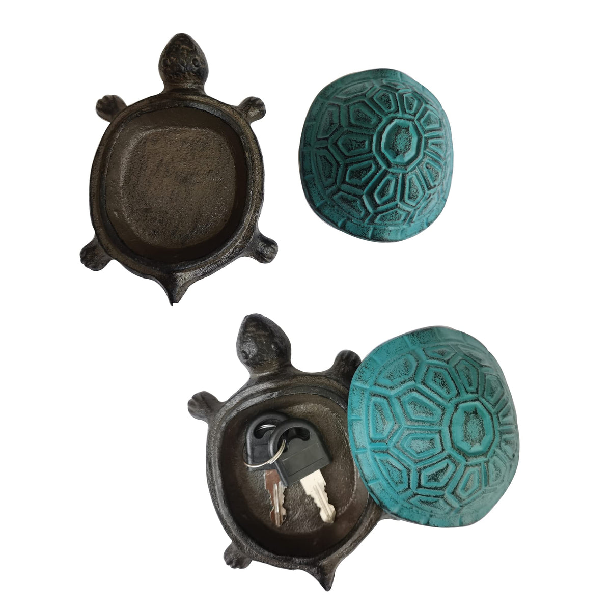 BSTGIFTS outdoor key storage turtle blending with garden scenery