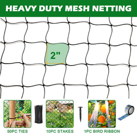 BSTPCOO 2-inch mesh netting guarding fruit trees without restricting growth.
