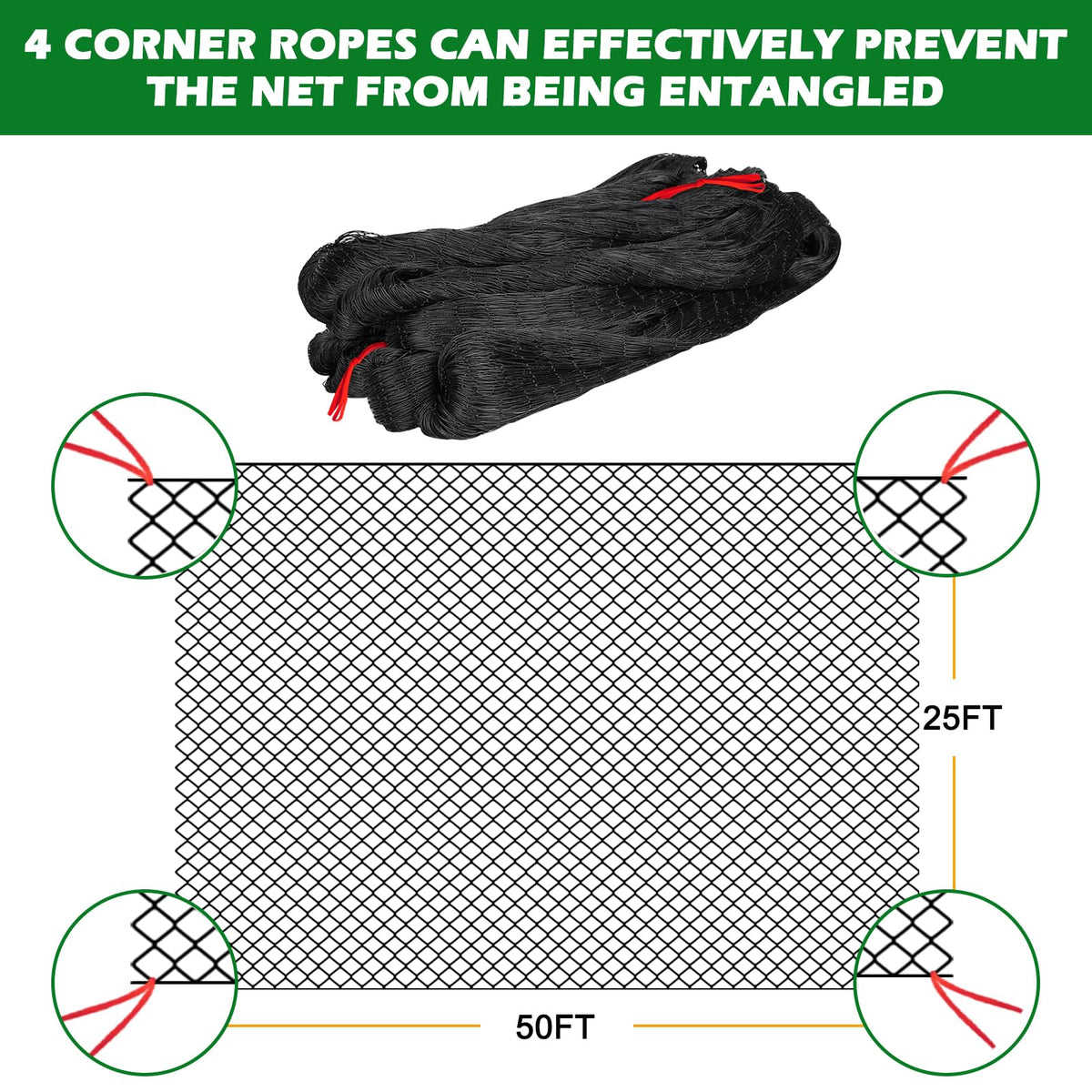 BSTPCOO nylon netting UV-proof and reusable for long-term use.