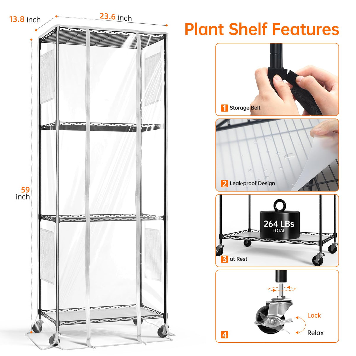 Bstrip four-wheel base with locking casters for easy repositioning