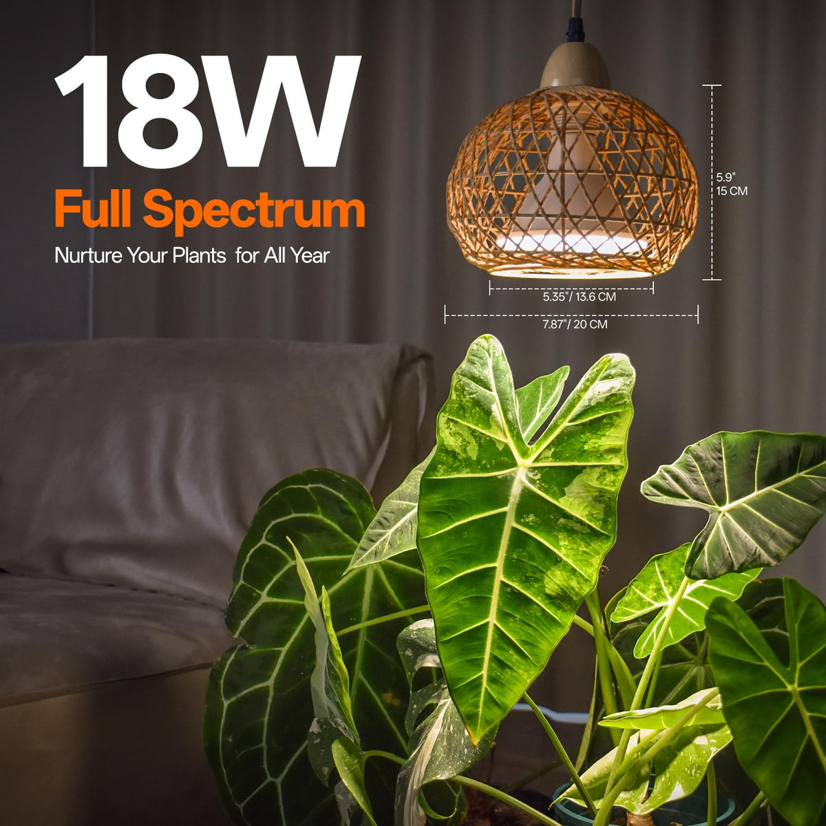 Bstrip full-spectrum LED close-up showing vibrant plant colors.