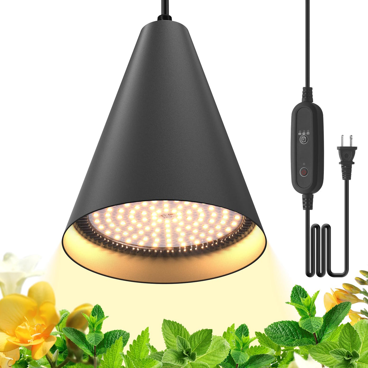 Bstrip hanging grow light front view highlighting compact design for indoor greens