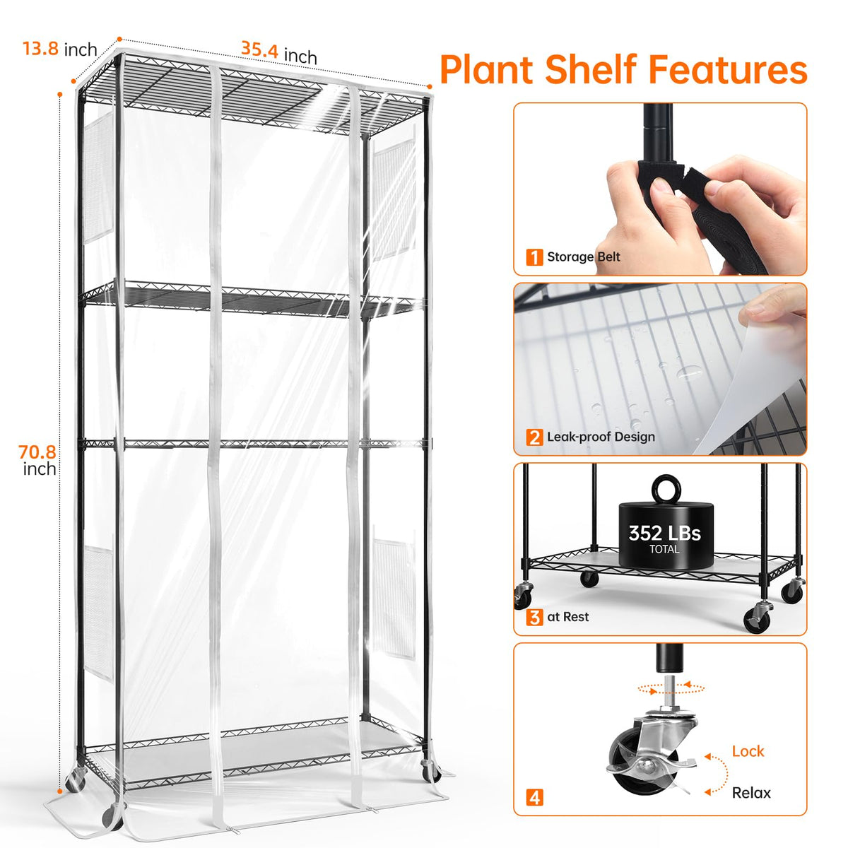 Bstrip Indoor Greenhouse accessible watering through front opening.