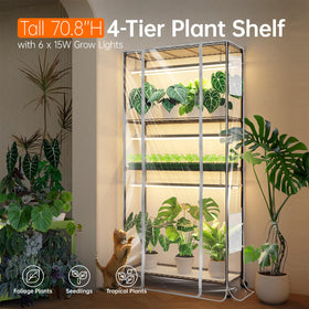 Bstrip Indoor Greenhouse full-spectrum lights setup boosts plant growth.