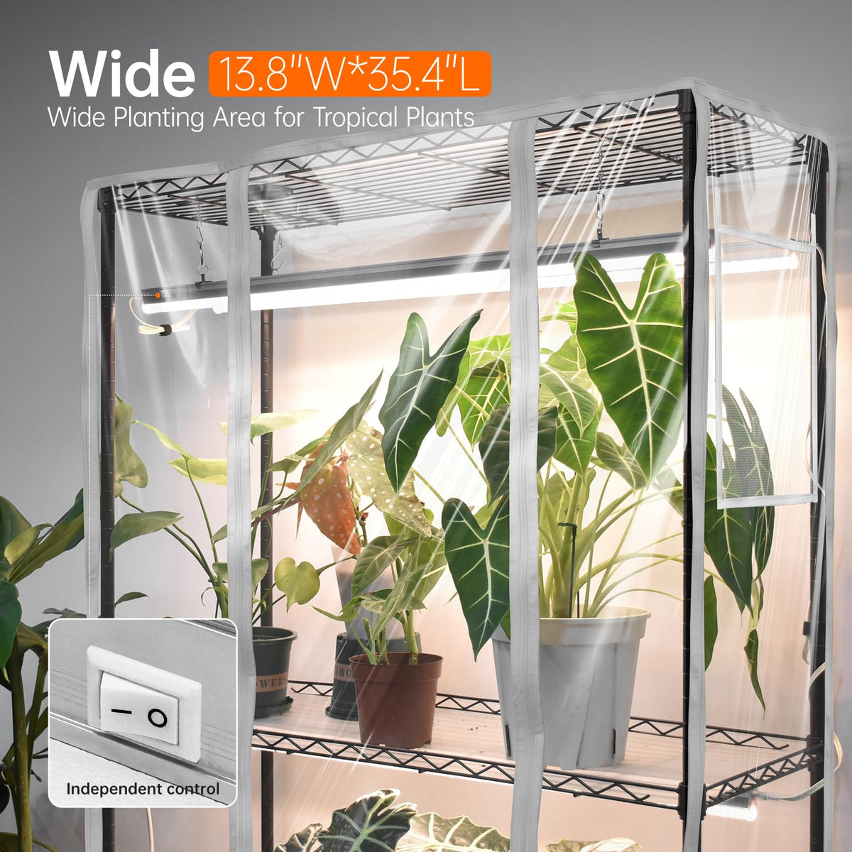 Bstrip Indoor Greenhouse grow light close-up 15W 3000K highlighting bright spectrum.