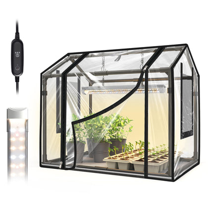 Bstrip Indoor Greenhouse with Grow Light—compact for year-round seed starting.