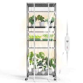 Bstrip indoor greenhouse with grow light in a compact setup for seedlings and microgreens