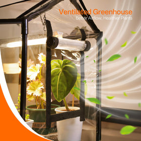 Bstrip Indoor Greenhouse Zippered Door—easy access and controlled humidity.