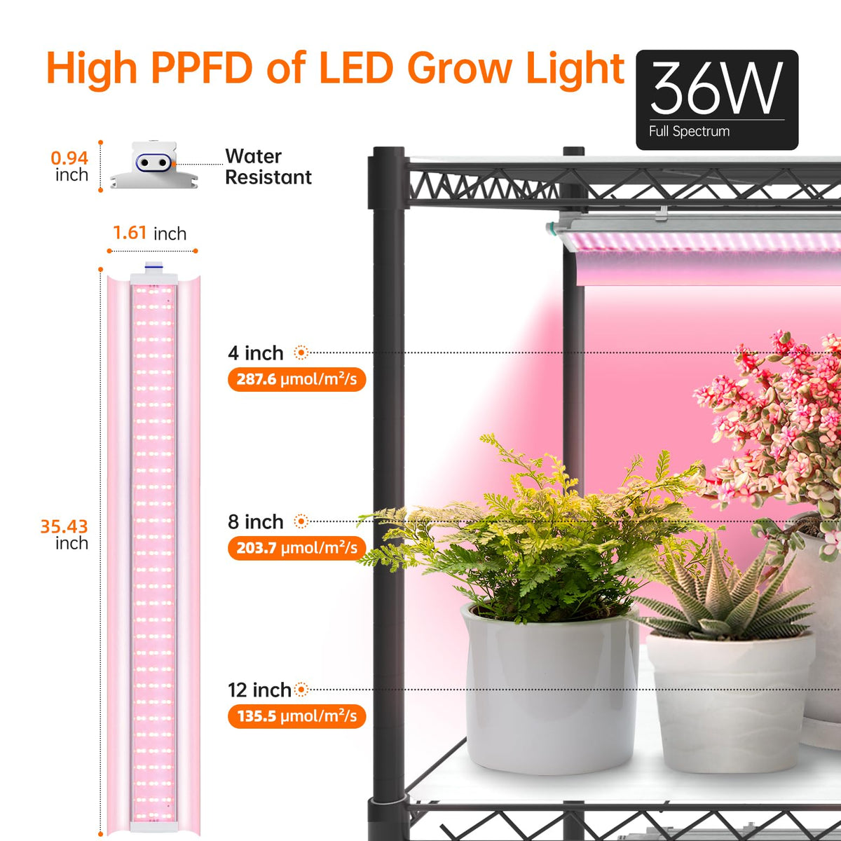 Bstrip plant stand wheels emphasize easy movement and secure locking.