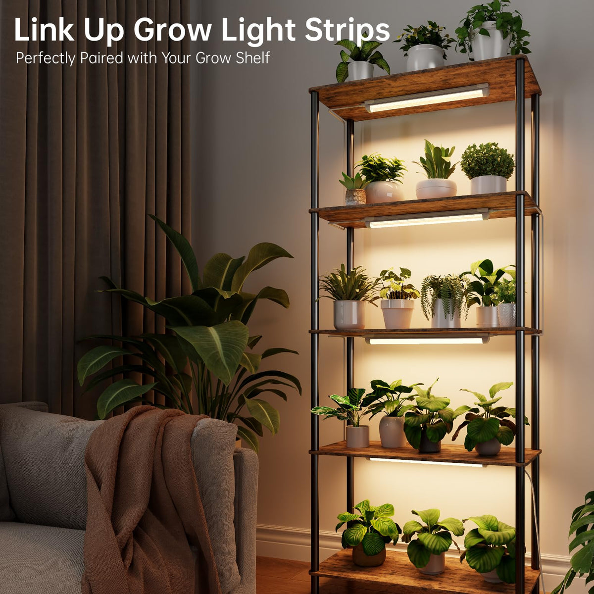Bstrip T8 grow light hanging installation demonstrates flexible mounting options
