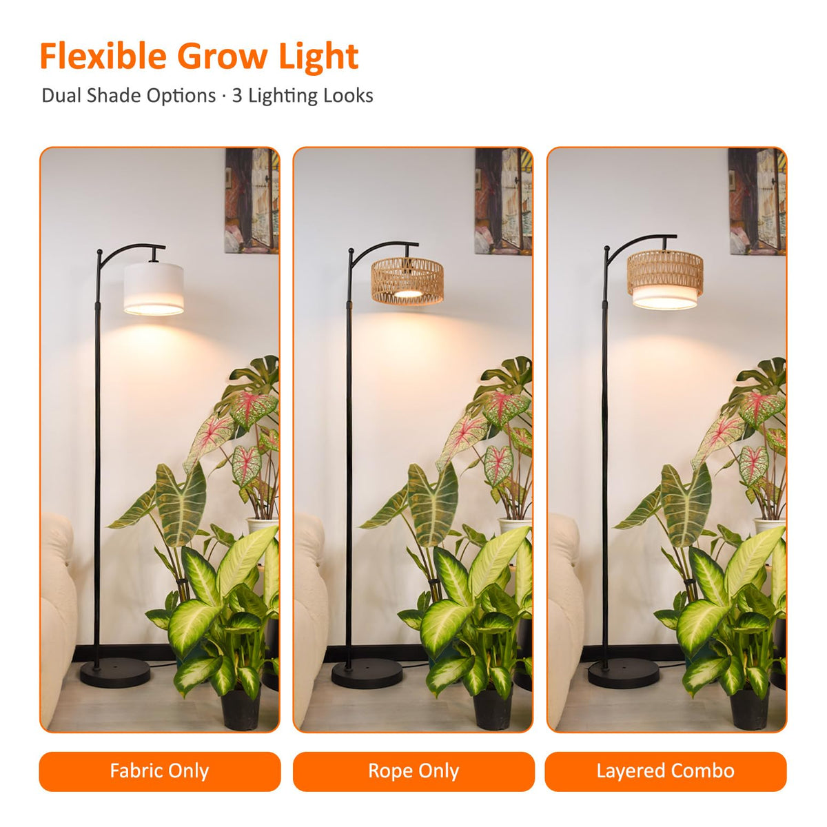 Bstrip two shade designs to match decor and lighting mood