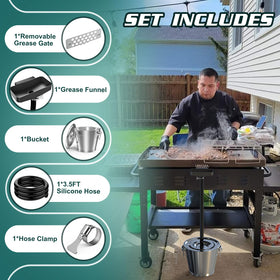 BSTTEK Blackstone compatibility setup demonstrates broad griddle fit