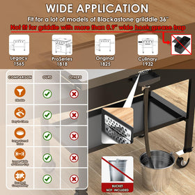 BSTTEK grease catcher gate with magnets securing to griddle side